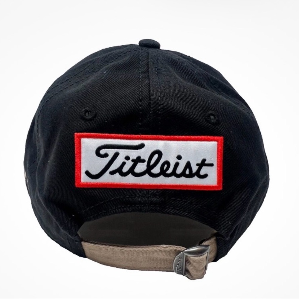 NEW! TITLEIST Men's 'PRO-V1' 'FJ' Tour Cotton Golf Hat-Black/Gold/White - Picture 3 of 3
